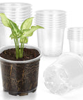 Clear Nursery Pots Set For Plants 3.5, 5, 6 Inch With Drainage Holes Flexible Reusable Seedling Planters Seed Starter Pots For Home Garden