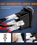 Lit Blue LED Light Bar Rocker Switch With 5 Pin SPST On Off Toggle, 20A At 12V, 10A At 24V with jumper wires connected