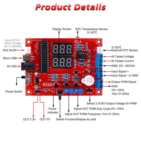 DIY Soldering Practice Kit With PWM Adjustable Signal Generator Voltage And Current Tester LED Display Circuit Board