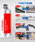 Heavy Duty Two Part Epoxy Weld Adhesive For Metal Plastic Ceramic Glass Wood And More Waterproof High Strength Repair Glue With 1.76oz 1:1 Syringe Includes Pusher And Scraper Temperature Resistant