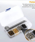 2mm Grommets Eyelets Kit With Tool 800Pcs 4 Colors Copper Plated Grommet Kit for shoes, bags, clothing in storage box