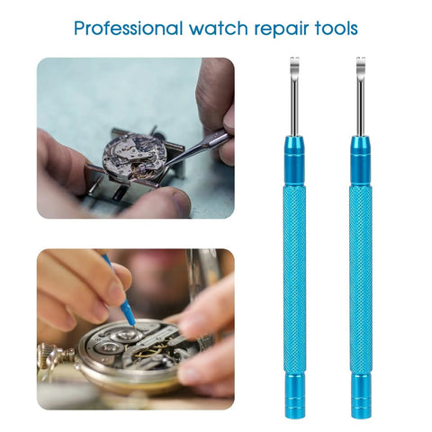 Two Pack Watch Hand Remover Tools for DIY Repair Pro Grade Watchmaker Puller Set multifunction tool in blue