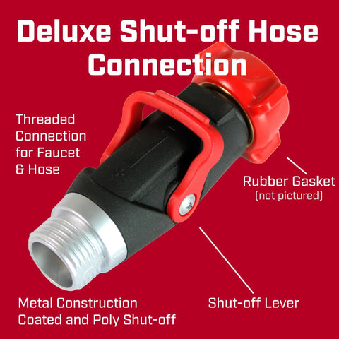 Deluxe One Way Hose Shutoff Connector Fits Standard Garden Hoses With Metal And Plastic Construction No Leak Valves For High Flow Water And Easy On Off For Landscaping And Outdoor Use threaded hose connector