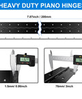 Heavy Duty Piano Hinges 2 Pack 8 Inch By 3 Inch Open Width Solid Stainless Steel Continuous Hardware measurement image showing 7.87 inch and 3 inch sizes.