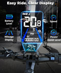 Zippy 1500W Peak Mountain Electric Bike For Adults with digital display showing speed, power assist, and battery level