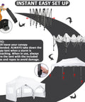 Beast 10x20 Heavy Duty Pop Up Canopy With 6 Sidewalls Windproof Waterproof assembly instructions and setup illustration