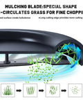 Diagram showing how Beefed-Up Mower Blades for Troy-Bilt 21 Inch Deck Lawn Tractors recirculate and cut grass for mulching.