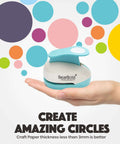 Five Circle Paper Punch Set For Scrapbooking And Card Making Ergonomic Spring Action Puncher displayed in hand against colorful background