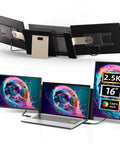 Laptop Screen Extender 16 Inch 2.5K Portable Triple Monitor 2560x1600 QHD IPS Display 100 Percent sRGB installed on laptop