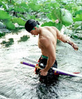 Man in water with Katana Sword Belt For Cosplay And Pirate Adventures, All Leather Belt With One To Three Sword Sleeves