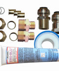 5 Panel Hybrid Solar Water Heater Kit Single Row Design Straight Up Energy Saver plumbing repair parts with nuts, seals, and adhesive.