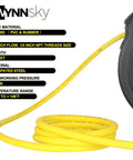 Heavy Duty Automatic Retractable Air Compressor Hose Reel With 3/8 Inch By 50 Ft Hybrid Air Line for Shop and Garage.