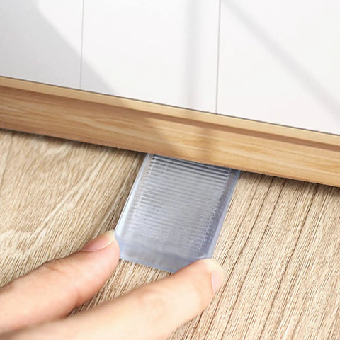 8 Pack Clear Furniture Leveler Shims Non Slip Rubber Table Wedges For Uneven Floors under furniture for stabilization.