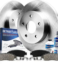 Rear Brake Kit For Dodge Grand Caravan Journey Town And Country With 12.91 Inch Rotors And Ceramic Brake Pads Replacement Brakes Rotors Direct Fit For Easy Installation And Long Lasting Stops, showing rotors, ceramic pads, and cleaner.