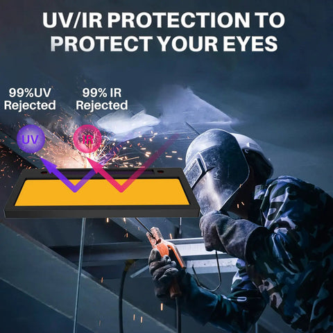 Gold Auto Darkening Welding Lens Replacement With HD True Color Technology for Pancake and Pipeliner Welding Hoods Shade 10