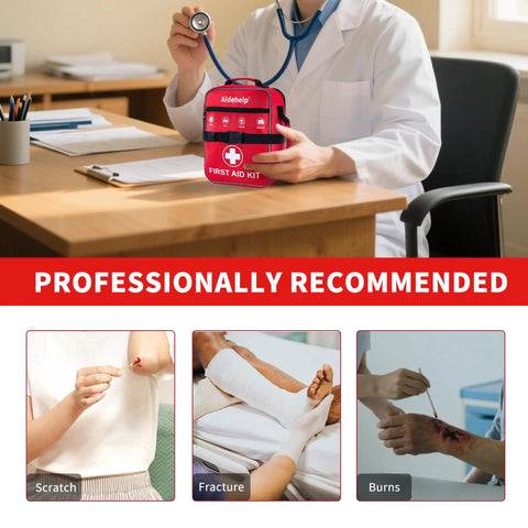 Doctor with 520 Piece Premium First Aid Kit For Home Car Travel Camping Hiking And School With 520 Essential Medical Supplies