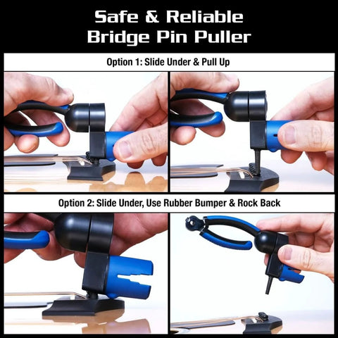 All-In-One Guitar Winder, Cutter And Bridge Pin Puller For Acoustic, Electric And Bass Guitars, Scratch-Free Rubber Head