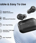 Hybrid Active Noise Cancelling Wireless Earbuds With Six Microphones ENC For Crystal Clear Calls IPX8 Waterproof In Ear Bluetooth 5.3 Buds
