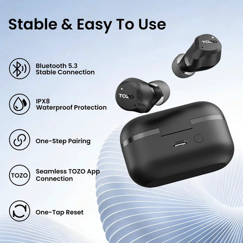 Hybrid Active Noise Cancelling Wireless Earbuds With Six Microphones ENC For Crystal Clear Calls IPX8 Waterproof In Ear Bluetooth 5.3 Buds
