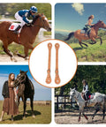 Premium Leather Spur Straps For Horse Riding, adjustable retro Western style, shown with aluminum buckles, 2 pack