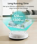Robot Vacuum With Strong Suction And Long Battery Life For Pet Hair Slim Low Profile Quiet Cleaning Auto Docking And Self Charging Wi Fi App And Alexa Control Great For Hard Floors And Everyday Cleaning M210 on wood floor