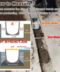 Diagram showing installation measurements for Durable Trench Drain Kit For Yard, Lawn, Driveway And Sidewalk with highlighted trench.