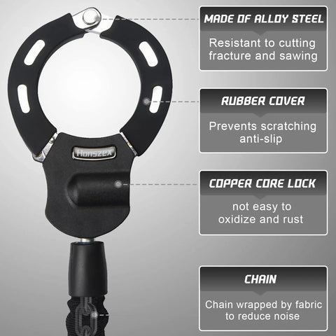 Heavy Duty Handcuff Chain Lock With Key For Electric Scooters And Bikes Waterproof Anti Theft Lock Deters Thieves