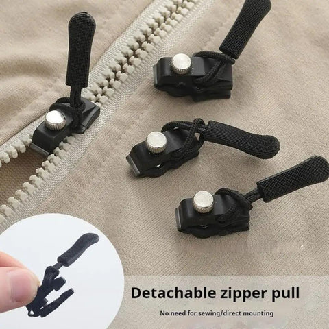 Universal Zipper Repair Kit 18 Pcs With 3 Size Replacement Zipper Pullers For 3 5 8 Nylon Plastic Metal Zippers, Easy Detachable Zip Heads