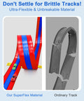 Comparison of Three Lane Flexible Race Track for Kids vs ordinary track highlighting flexibility and durability differences