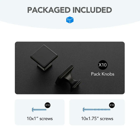 Slick Matte Black Cabinet Handles Made From Heavy Duty Zinc Alloy Featuring A Tight Arch Design Great For A Quick Kitchen Upgrade 10 pack knobs with screws.