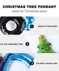 Festive Pickup Truck Ornament With Christmas Tree Decor Iron And Glass Hanging Keepsake material details