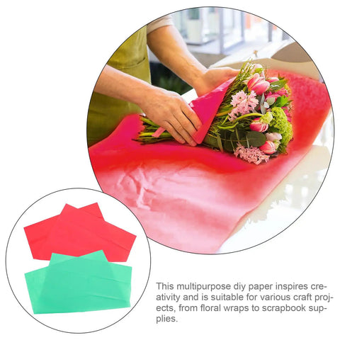 Ultra Thin Tissue Paper Sheets 66x50cm 40 Pack with High Light Transmission wrapping flowers, showcasing crafting use.