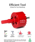Red 50mm bi-metal hole saw with drill bit for Six Pack Desk Grommet Hole Saw Kit 50 Mm Bi-Metal With Drill Bit Hex Key Cable Sleeve