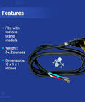 4 Prong 6Ft Dryer Power Cord For Freestanding Electric Dryers Universal Replacement 30A 250V With Strain Relief shown coiled