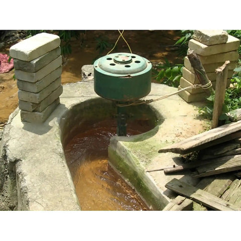 Domestic Hydroelectric Generator 500W To 5KW 220V Axial Flow Water Turbine installed in concrete channel