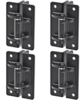 Heavy Duty Six Point Five Inch Bolt On Gate Hinges With Bearings, 1000 Lb Capacity Anti Sag L Shaped Gate Hardware, Built Tough Powder Coated Black Carbon Steel Garden Fence Barn Farm Gate, Four Pack, four black bolt-on hinges