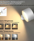 Cordless Rechargeable LED Wall Sconces 2 Pack With Magnetic Touch Dimmer and Remote 360 Degree Rotating Wall Lights