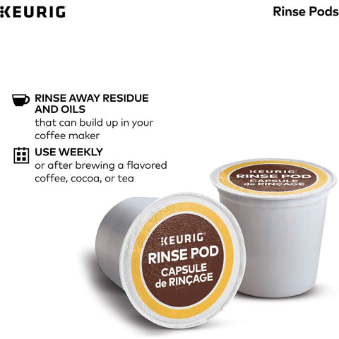 Two Keurig rinse pods from the Six Month Brewer Maintenance Kit With Descaling Solution Rinse Pods And Water Filter Cartridges