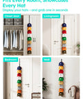 Heavy Duty Metal Hat Organizer For Baseball Caps Over The Door Cap Rack holds eighteen hats displayed on closet, bedroom, and wall.