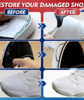 Clear Shoe Repair Glue 30ml Waterproof Adhesive for Boots Sneakers Heels Hiking Shoes and Leather Industrial Grade Bond That Fixes Cracks Debond and Loose Soles Fast in before and after use demonstration