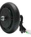 Side view of 24V 250W gearless brushless hub motor with 6.5 inch solid tire wheel for scooter ebike toy car mini car brake