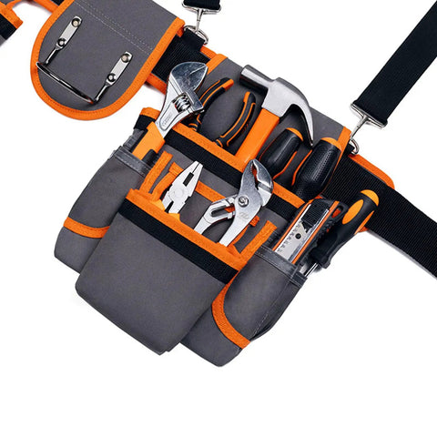 Heavy Duty Tool Belt With Double Layer Padded Suspenders Adjustable Straps Triple Stitched Oxford Fabric Hammer Pouch Organizer with tools