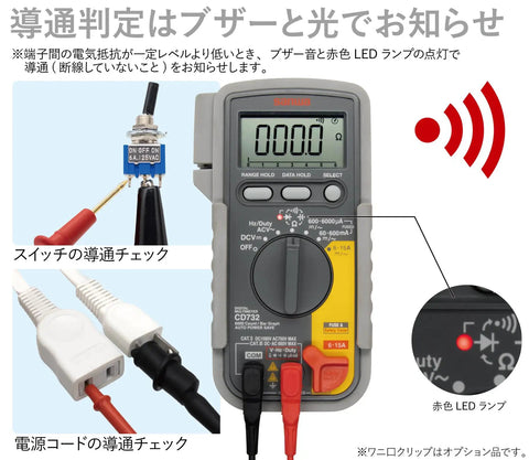 High Precision Digital Multimeter Tester For Electrical DIY And Pro Use displaying measurement on screen with probes connected