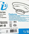 I3 Series 2 Wire Photoelectric Smoke Detector With Red LED Indicator, 12/24 VDC Power on product packaging