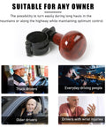 Woodgrain Steering Wheel Spinner Knob for Easy One Hand Driving Slick Ball Shape Wheel Grip Aid Auto Steering Wheel Accessory.
