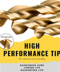Close-up of 230 Pc Titanium Coated Twist Drill Bit Set HSS 4241 with 135 Degree Split Point for metalworking and woodworking.