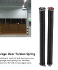 Heavy Duty Garage Door Torsion Spring Replacement Kit For Left Right Side With Steel Coil And Aluminum Cone Ensures Smooth Reliable Operation Up To 16k Cycles Perfect Fit For Standard Doors, shown with two springs