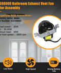 Replacement Part Replaceable Bathroom Exhaust Vent Fan Motor Assembly 85598000 For Nutone And Broan 605 605N 665N 668N