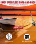 YATOINTO rope puller come-along winch installed on boat line; 1-1/2 ton capacity, 50 ft rope