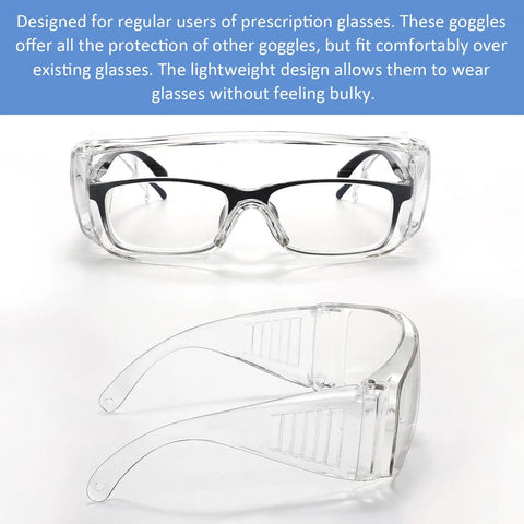 Over Eyeglasses Safety Goggles Pack Of 20 Anti Dust Impact Scratch Resistant Eye Protection For Men Women Nurses Workers Architects All Day Comfort Wraparound Lightweight Polycarbonate